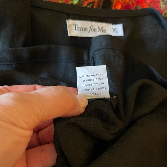 Black multi colored boho style tunic top - Picture 6 of 7